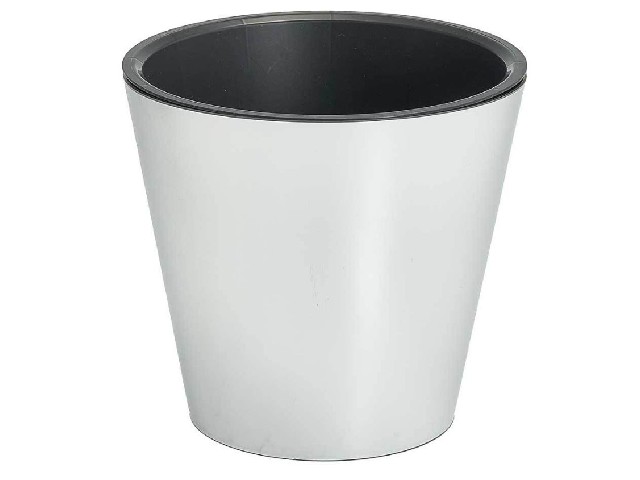 Горшок для цветов Фиджи D 160 мм/1,6 л с декором Хром